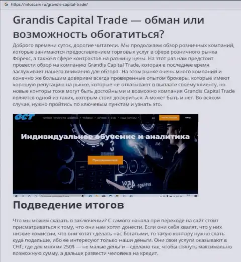 Grandis Capital Trade - это ШУЛЕР !!! Обзорная статья про то, как в компании грабят собственных клиентов